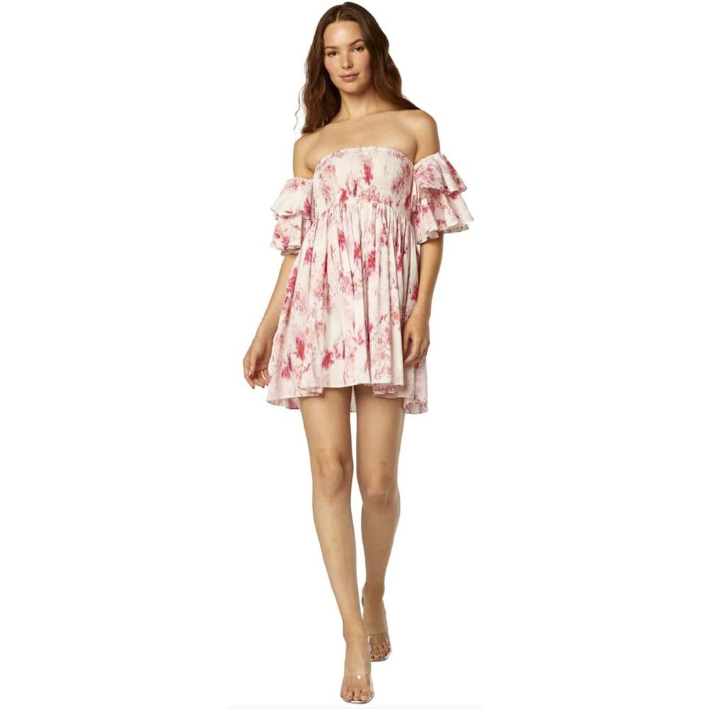 MISA Los Angeles Revolve Dina Dress In Abstract Rose Flora Dress M Romantic NWT